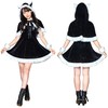 Clear Stone Miminoel Cosplay Cat Cape Santa Black Women's Black