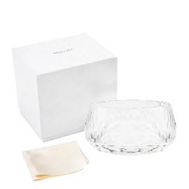 Crystal Clear Cosmetic Jar Candy Container, Transparent Empty Storage Jar for Makeup, Loose Powder, Bath Salts, Vanity Organizer, Open-Top Desk Decor for Rings & Cotton Balls (Gift Ready)