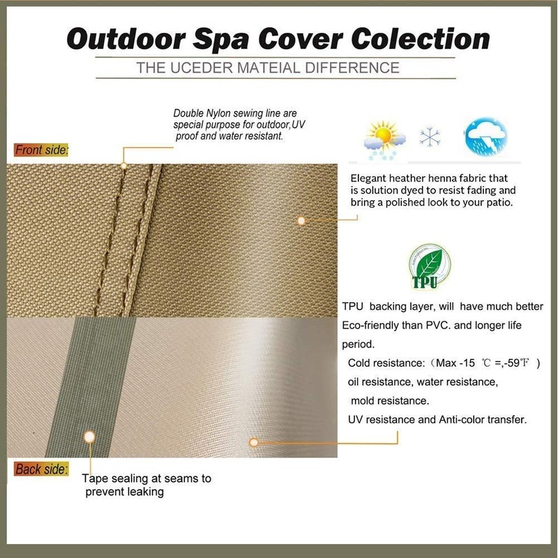 UCEDER Waterproof Hot Tub Cover Outdoor Spa Cover (95''x 83''x20)