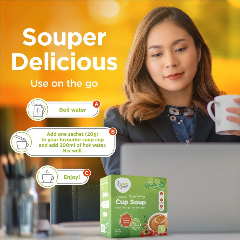 Slimbiome Vegetable Cup Soups for Diet and Cravings, 30g Servings,