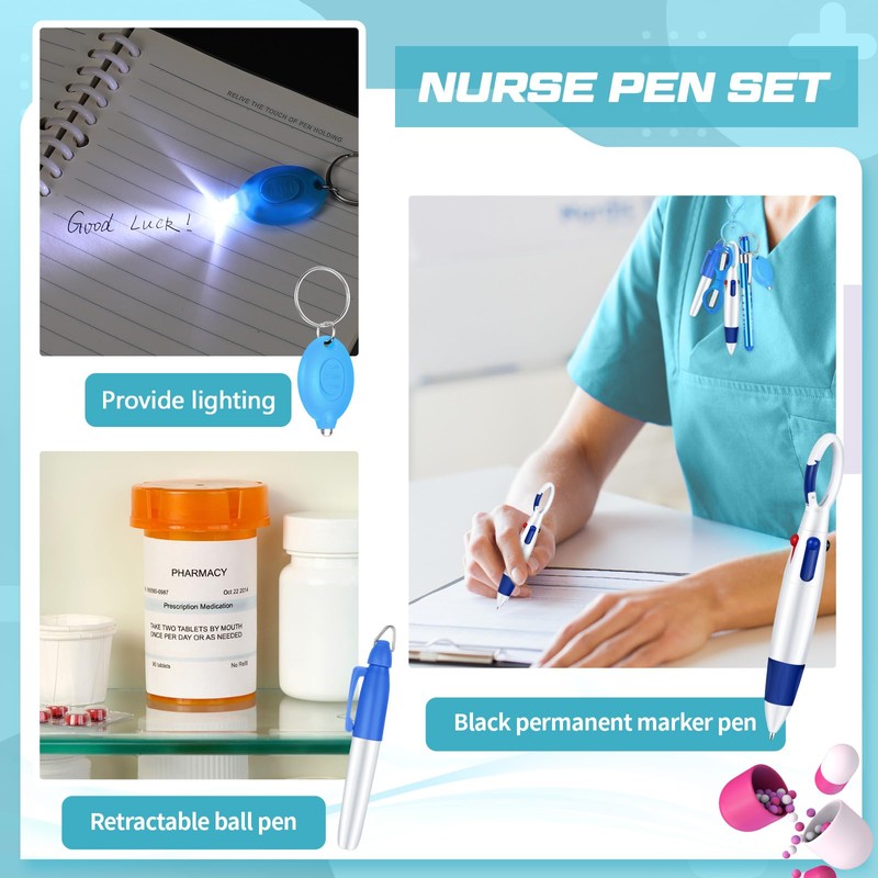 MotiMind 6 Pcs Nurse Pen Set Include Permanent Marker Pen
