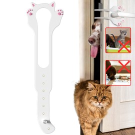 Elilier Cat Door Latch Holder,【8 Adjustable Sizes】 Stronger Flex Cat Door Stopper, Keep Door Open 1.5" to 8", Let's Cats in and Keeps Dogs Out of Litter & Food, No Tool Required & No Wall Damage