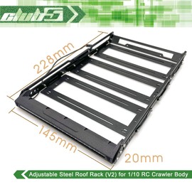 Club 5 Racing Compatible with/Replacement for Adjustable Steel Roof Rack w/Integrated LED Light Bar (V2) for TRX-4 2021 Bronco C-TRX4-093
