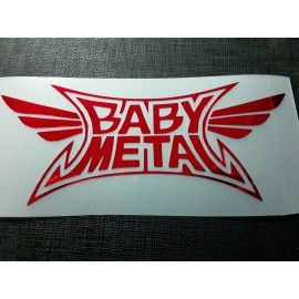 New Babymetal Logo Holo Red Sticker Vinyl Decal Baby Metal Waterproof! 3 Wings