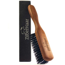 ZilberHaar Regular Beard Brush — Soft Boar Bristles — Beard grooming brush for men — Straightens and Promotes beard growth — Works with Beard Oils and Balms — Essential for beard care kits