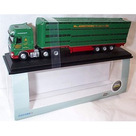 oxford green DAF XF euro 6 & livestock trailer W M armstrong lorry 1:76 scale diecast model
