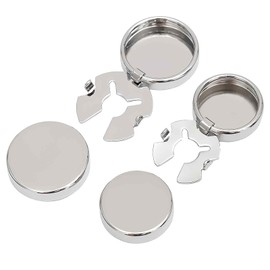 VURYAPI 2 Pieces Silver Round Cuff Button Cover Cufflinks for Men Wedding Formal Shirt, Metal