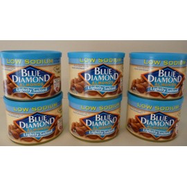 Blue Diamond SIX (6) NEW SEALED BLUE DIAMOND ROASTED LIGHTLY SALTED ALMONDS  6 OZ ea. FR SHP