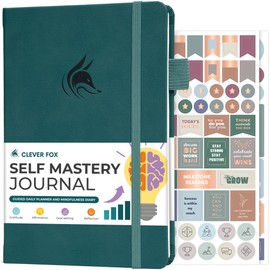 Clever Fox Self Mastery Journal – Guided Daily Reflection & Self Improvement Journal with Prompts – Journaling Notebook for Women & Men (Dark Teal)