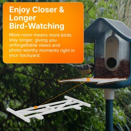 SplashNColor Perch Extender Compatible with Bird Buddy – Outdoor Perch for Feeding Multiple Birds - Bird Buddy Accessories - Durable, Weatherproof Feeders for Outdoors – White