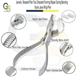G.S Jewelry Bracelet Plier Tool, Bracelet Forming Repair Spring Bending Nylon Jaws Ring Plier