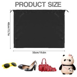 SHUOHONG Pack of 2 Shoe Bags, Shoe Bags, Drawstring Bags, Dust Bags, Handbags Storage, Dustproof Storage Bags, Shoe Bag Travel for Clothes, Handbags, Shoes, Backpacks, black