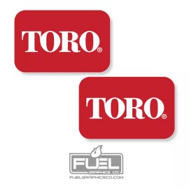 TORO Logo Vinyl Decal/Sticker 2-Pack - Zero Turn & Walk Behind Mowers - 3" x 2"