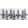 Gzhel Blue White & Gold Porcelain Samovar Teapot Figurine collectible