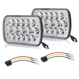 AMUNIESUN Pair Rectangle 7x6 5x7 Inch headlights Hi/Low Sealed Beam Compatible With GMC Savana Safari K1500 2500 3500