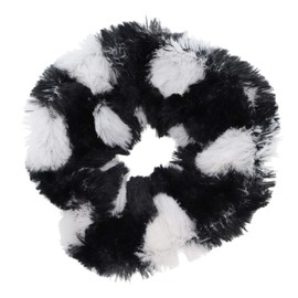 Multi Colored Fur Scrunchy Hair Tie-Black