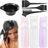 3 Piece Applicator Bottle Hair + 4 Hair Dye Brushes