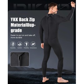Niksa Men Wetsuit 3/2mm, SBR Neoprene Full Wet Suit YKK Back Zip for Surfing Swimming Diving Water Sports