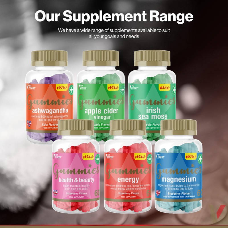 Vit Direct - Magnesium Gummies - 60 Blueberry Flavoured Gummies