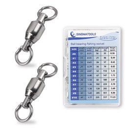 SINGMATOOLS Heavy Duty Ball Bearing Swivels High Strength Stainless Steel Solid Welding Rings Silver Nickel Swivels for Saltwater Freshwater Fishing (Size #9 (451lb) 20 PCS)