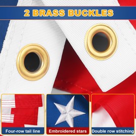 5x8 American Flag Outdoor Heavy Duty,5by 8 American Flag,US Flag,5' x 8' America Flag,America Flags For Outside 5x8,Embroidered USA Flags 5x 8,Long Lasting 5 by 8 Best High Wind all Weather US Flags