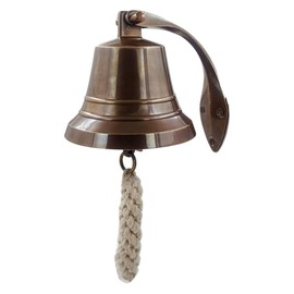 The Metal Magician Nautical Hanging Wall Mountable 4" Solid Brass Ship Bell Antique Brass