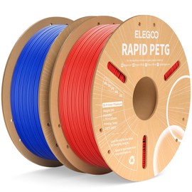 ELEGOO Rapid PETG Filament 1.75mm Blue & Red 2KG, High Speed 30-600mm/s 3D Printer Filament Dimensional Accuracy +/- 0.02 mm, 1kg Cardboard Spool(2.2lbs) Fits for Most FDM 3D Printers