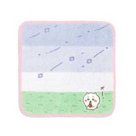Chiikawa 41-1250080 Towel Handkerchief, Pink, Lace, No Twist Yarn, Approx. 9.8 x 9.8 inches (25 x 25 cm)