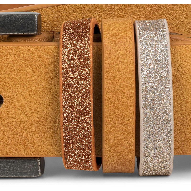 styleBREAKER 03010091 Women's Belt Plain with Glitter Loop, Can Be