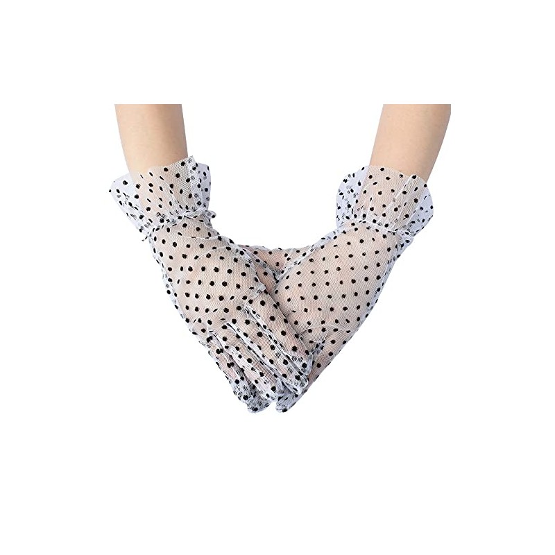 krautwear Women's Gloves Lace Elbow Long Evening Gloves Ruffled Bridal