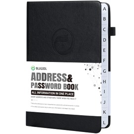 Address Book with Alphabetical Tabs, Hardcover Password Book, Address Organizer Keep Track of Phone Numbers, Special Days, Birthdays, Anniversaries and Notes(5.8″x 8.3″, Black)
