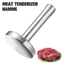 Foribyw Meat Pounder Flattener Food Grade Stainless Steel Kitchen Meat Mallet Large Round Hammer Tenderizer Rust Proof Chicken Flattener Tool for Meat Beef Nuts