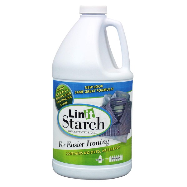 Linit Starch Crisp Classic Finish (64 Oz.) - Liquid Starch For Ironing Clothes/Perfect For Wrinkle Release/Great For Arts & Crafts Projects/Slime, Paper Mache, Silly Putty/Trusted For Generations (408440)