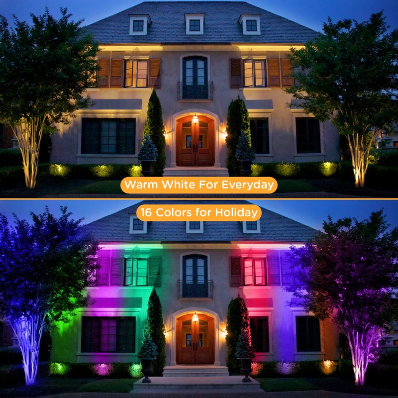 Junview Low Voltage Landscape Lights 10W RGBW Warm White LED