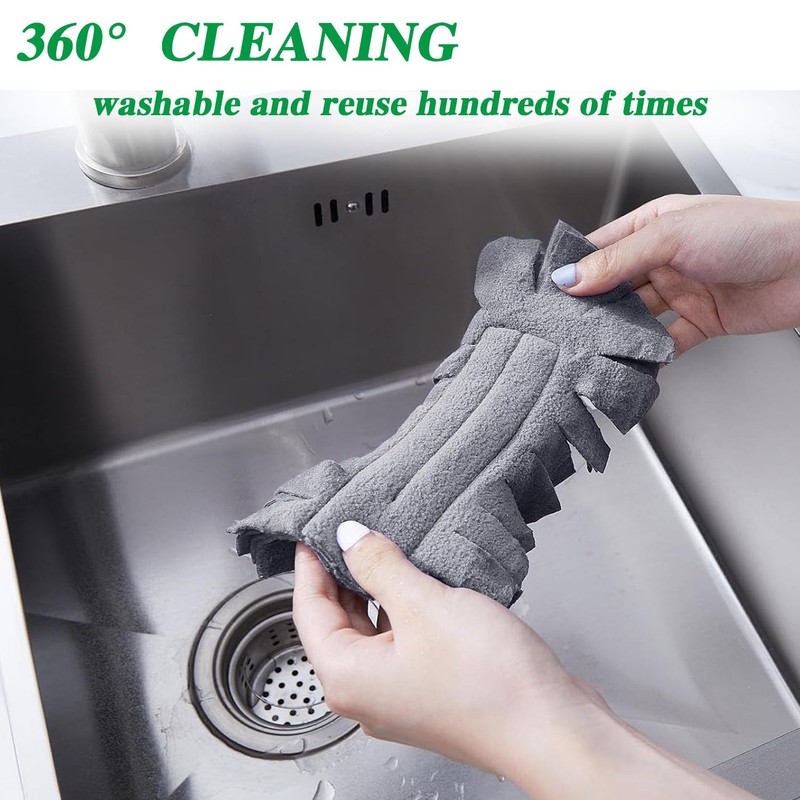 Lyfengdeam 5Pcs 360° Rainbow Colors Hand Duster Sweeper Mop Refills