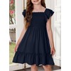blibean Tween Girls Summer Dress Kid Ruffle Short Sleeve Dresses