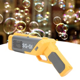 SPYMINNPOO Bubble Machine, Bubble Guns with Lights, Powerful Motor, Portable Automatic Bubble Maker for 3 Parties and Above (Yellow)