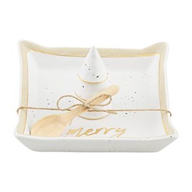 Mud Pie Gold Tree Candy Dish; dish 6" x 6" | spoon 4"