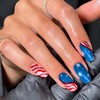 YIZHUO Patriotic Semi-Cured Gel Nail Strips Kit - 4th of