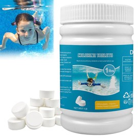 Multifunction Chlorine Tablets for Swimming Pool 1LB Paddling Chlorine Tablets Long-Lasting, Slow Dissolving clean tables Clarifier for water Tablets for Hot Tub （23pc x 23g）