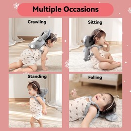 Raelitego Baby Head Protector Backpack for Falling Crawling and Walking Toddler Essentials Infant Toys Helmets Baby Lover Gifts for 0.5-3 Years 6-12 Months