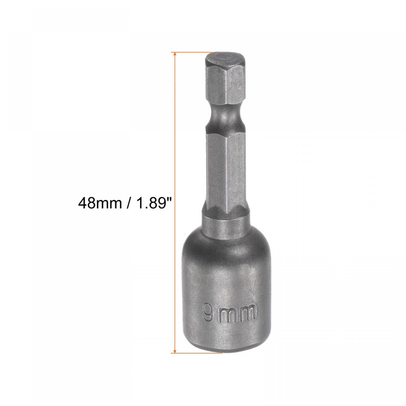 sourcing map Quick-Change Nut Driver Bit, 1/4" Hex Shank 9mm