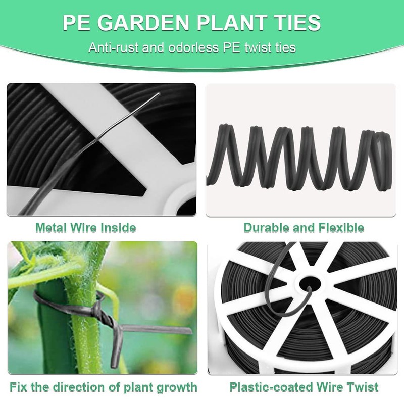 Shintop 328 Feet Garden Plant Twist Tie with Cutter for