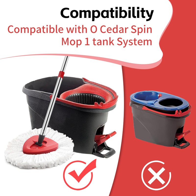 ANREKEYH Spin Mop Head, Base, Handle Replacement for O-Ceda EasyWring