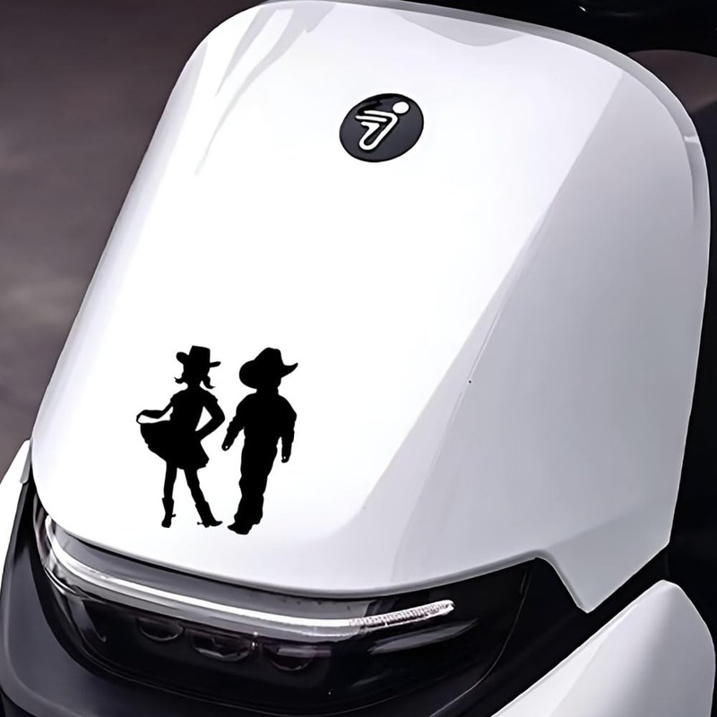 Western Silhouette Vinyl Decal Stickers, 2-Pack, Decorative Waterproof Design for