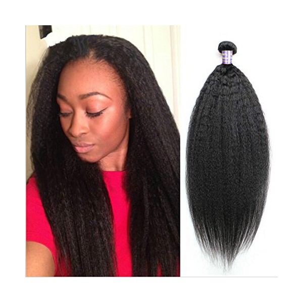 'Coarse Yaki Human Hair Weave Cheap 6 A Brazilian Virgin Frizzy Hair 1/lot 10inch 30 Brazilian STRAIGHT HAIR Bundle Natural Black