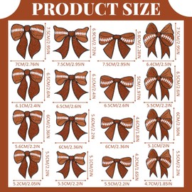 Tigeen 48 Pcs Football Iron on Patches Sports Style Embroidered Football Bow Patches for Hat Clothes Backpacks Jeans T-Shirts Vest