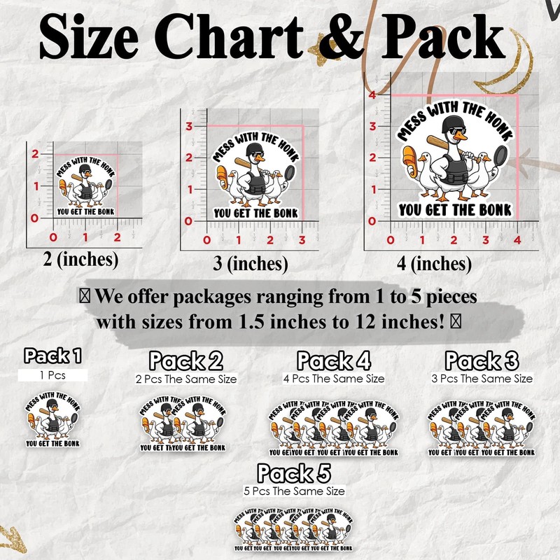 3 Pcs Mess with The Honk You Get The Bonk