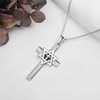 YAFEINI Jewish Star of David Necklace Sterling Silver Cross Star
