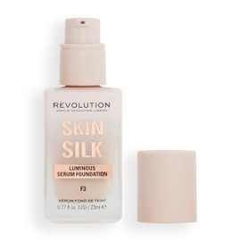 Revolution Beauty London Makeup Revolution, Skin Silk Serum Foundation, Light to Medium Coverage, Contains Hyaluronic Acid, F3, 23ml